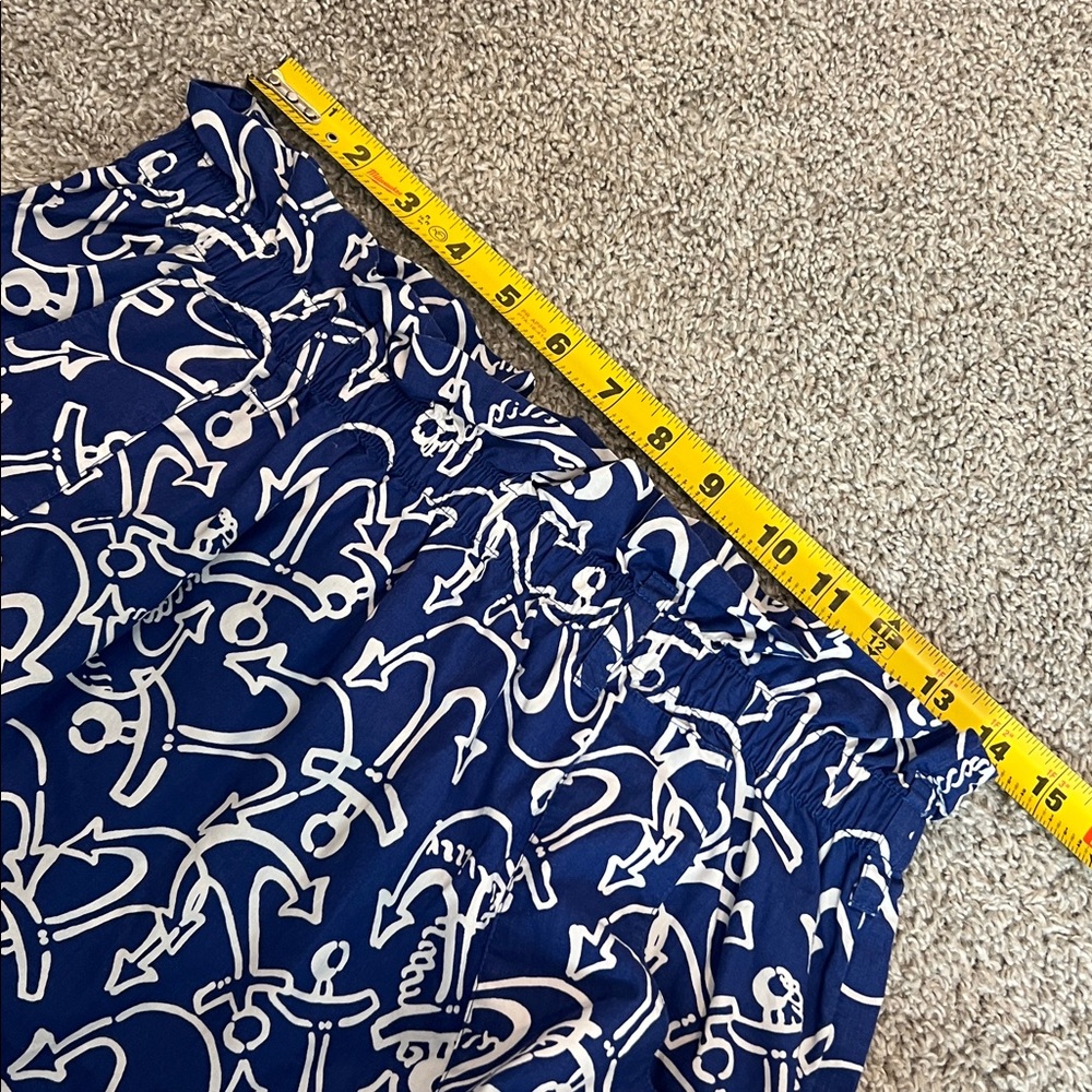 Lilly Pulitzer Blue Anchor Skirt Small Elastic Waist Pockets Coastal Nautical - Picture 9 of 16